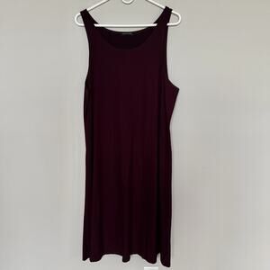 Eileen Fisher Womens Dress XL Purple Eggplant Jersey Tank Sustainable Classic